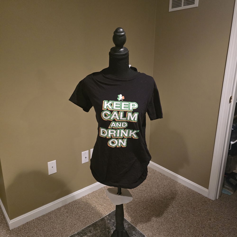 St. Patrick's Black Graphic Tee - Keep Calm and Drink On